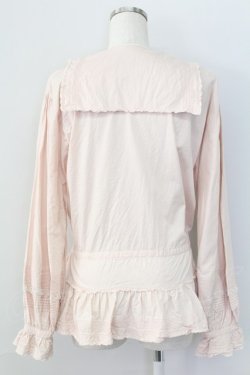 画像2: PINK HOUSE / セーラー襟ピンタックフリルオーバーブラウス  ピンク T-25-11-15-008-LO-BL-SA-ZT