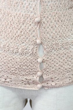 画像4: PINK HOUSE / フラワー透かし半袖カーディガン  ピンク T-25-11-15-010-LO-TO-SA-ZT