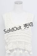 PINK HOUSE / ぶどうモチーフノースリーブニットトップス  アイボリー T-25-11-15-002-LO-TO-SA-ZT
