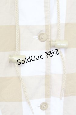 画像4: PINK HOUSE / ギンガムチェックフードシャツ L ブラウンＸ白 T-25-11-15-012-LO-BL-SA-ZI
