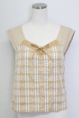 PINK HOUSE / チェックノースリーブブラウス  ブラウン T-25-11-15-014-LO-BL-SA-ZI