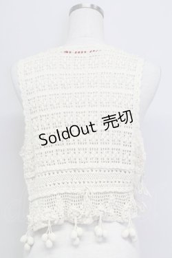 画像2: PINK HOUSE / ぶどうモチーフノースリーブニットトップス  アイボリー T-25-11-15-002-LO-TO-SA-ZT