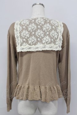 画像2: PINK HOUSE / レース襟付きカーディガン  ブラウン T-25-11-15-015-LO-TO-SA-ZT