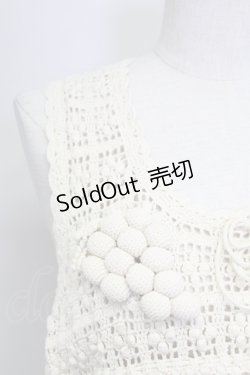 画像3: PINK HOUSE / ぶどうモチーフノースリーブニットトップス  アイボリー T-25-11-15-002-LO-TO-SA-ZT