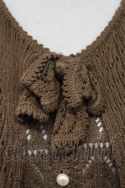 画像5: INGEBORG / ケープ風襟半袖ニットカーディガン  ブラウン T-25-11-15-016-LO-TO-SA-ZT