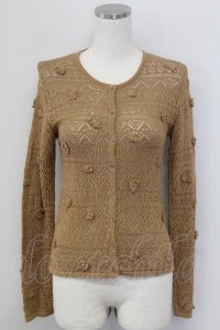 PINK HOUSE / カメリアモチーフニットカーディガン  ブラウン T-25-11-15-018-LO-TO-SA-ZI