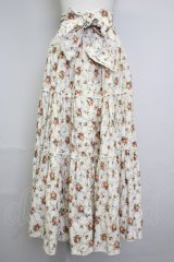 PINK HOUSE / フラワーブーケ総柄スカート(サッシュベルト付き)  生成り T-25-11-20-004-LO-SK-AS-ZT417