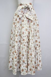 PINK HOUSE / フラワーブーケ総柄スカート(サッシュベルト付き)  生成り T-25-11-20-004-LO-SK-AS-ZT417