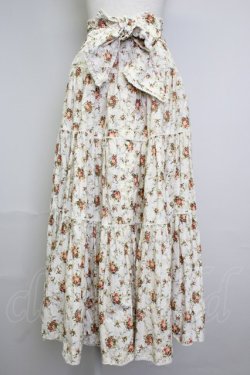 画像1: PINK HOUSE / フラワーブーケ総柄スカート(サッシュベルト付き)  生成り T-25-11-20-004-LO-SK-AS-ZT