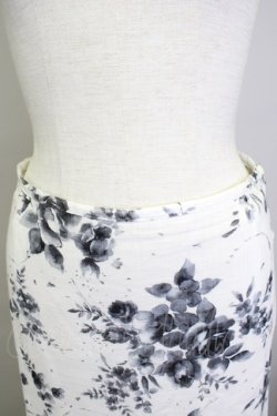 画像3: INGEBORG / フラワープリントスカート  白Ｘグレー T-25-11-20-005-LO-SK-SA-ZT