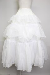 WONDERFUL WORLD / 別珍半袖ボリュームドレス&アンダースカートセット  ホワイト T-25-11-20-007-LO-OP-SA-ZT428