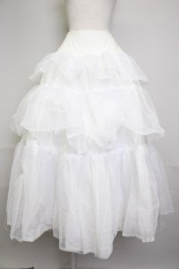 WONDERFUL WORLD / 別珍半袖ボリュームドレス&アンダースカートセット  ホワイト T-25-11-20-007-LO-OP-SA-ZT428