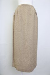 INGEBORG / はしごリボンツイードロングスカート M ベージュ T-25-11-20-008-LO-SK-IG-ZT417