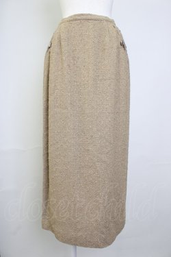 画像1: INGEBORG / はしごリボンツイードロングスカート M ベージュ T-25-11-20-008-LO-SK-IG-ZT