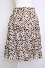 INGEBORG / レオパードティアードスカート 9 ベージュ×クロ T-25-11-20-011-LO-SK-IG-ZT417