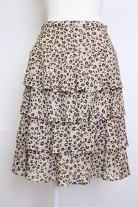 INGEBORG / レオパードティアードスカート 9 ベージュ×クロ T-25-11-20-011-LO-SK-IG-ZT417