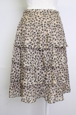 画像2: INGEBORG / レオパードティアードスカート 9 ベージュ×クロ T-25-11-20-011-LO-SK-IG-ZT