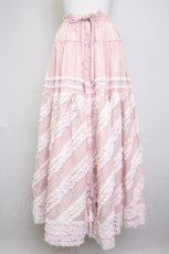 画像1: PINK HOUSE / 配色フリルローンスカート  ピンク T-25-11-20-012-LO-SK-SA-ZT417 (1)