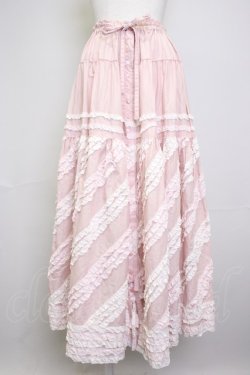画像1: PINK HOUSE / 配色フリルローンスカート  ピンク T-25-11-20-012-LO-SK-SA-ZT