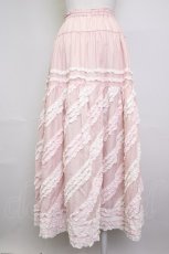 画像2: PINK HOUSE / 配色フリルローンスカート  ピンク T-25-11-20-012-LO-SK-SA-ZT417 (2)