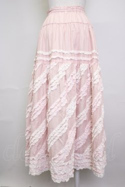 画像2: PINK HOUSE / 配色フリルローンスカート  ピンク T-25-11-20-012-LO-SK-SA-ZT