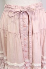 画像3: PINK HOUSE / 配色フリルローンスカート  ピンク T-25-11-20-012-LO-SK-SA-ZT417 (3)