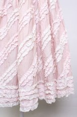 画像4: PINK HOUSE / 配色フリルローンスカート  ピンク T-25-11-20-012-LO-SK-SA-ZT417 (4)
