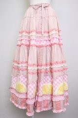 PINK HOUSE / レモンケーキパッチワークスカート  ピンク T-25-11-20-013-LO-OP-SA-ZT416