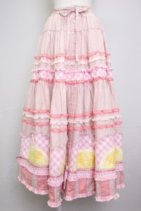 PINK HOUSE / レモンケーキパッチワークスカート  ピンク T-25-11-20-013-LO-OP-SA-ZT416
