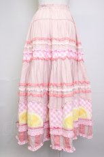 画像2: PINK HOUSE / レモンケーキパッチワークスカート  ピンク T-25-11-20-013-LO-OP-SA-ZT416 (2)