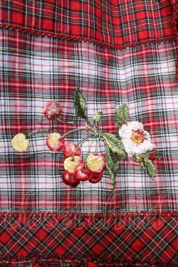 画像3: PINK HOUSE / 野ばらとチェリー刺繍タータンチェックスカート  赤 T-25-11-20-016-LO-SK-AS-ZT