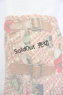 画像3: 【SALE】PINK HOUSE / 帽子クマ柄巻きプリーツスカート  レッド T-25-11-20-017-LO-SK-SA-ZT419