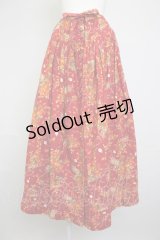 PINK HOUSE / ベリーブーケ柄前開きスカート  レッド T-25-11-20-018-LO-SK-SA-ZT