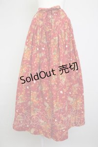 PINK HOUSE / ベリーブーケ柄前開きスカート  レッド T-25-11-20-018-LO-SK-SA-ZT