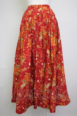 画像2: PINK HOUSE / ベリーブーケ柄前開きスカート  レッド T-25-11-20-018-LO-SK-SA-ZT