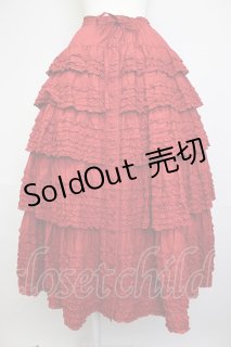 PINK HOUSE / ローンフリルスカート 赤 T-25-11-20-019-LO-SK-SA-ZT419