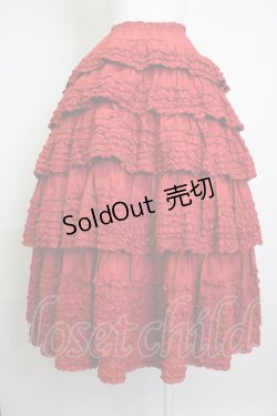 画像2: PINK HOUSE / ローンフリルスカート  赤 T-25-11-20-019-LO-SK-SA-ZT419