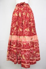 PINK HOUSE / Flower Picnic プリントパッチワークスカート  赤 T-25-11-20-020-LO-SK-ET-ZT419