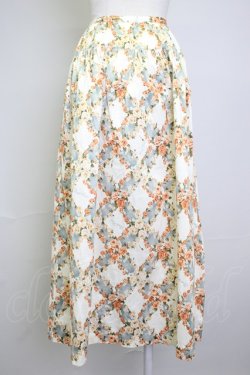 画像2: PINK HOUSE / 薔薇チェッカー柄カットスカート  ブルー T-25-11-20-002-LO-SK-SA-ZT