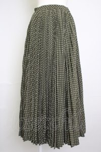 INGEBORG / ドットプリーツスカート  カーキＸ白 T-25-11-20-021-LO-SK-SA-ZT419