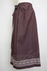 INGEBORG / 裾レース刺繍スカート M ボルドーＸ白 T-25-11-20-022-LO-SK-SA-ZT426