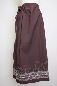 INGEBORG / 裾レース刺繍スカート M ボルドーＸ白 T-25-11-20-022-LO-SK-SA-ZT426