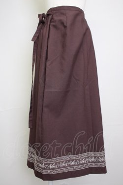 画像1: INGEBORG / 裾レース刺繍スカート M ボルドーＸ白 T-25-11-20-022-LO-SK-SA-ZT