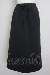 INGEBORG / ジャージ風スカート  黒 T-25-11-20-026-LO-SK-SA-ZT426