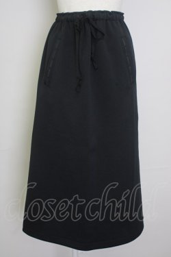 画像1: INGEBORG / ジャージ風スカート  黒 T-25-11-20-026-LO-SK-SA-ZT