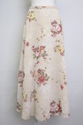 INGEBORG / 桜薔薇柄ロングスカート  ベージュ T-25-11-20-003-LO-SK-AS-ZT428