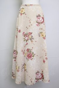 INGEBORG / 桜薔薇柄ロングスカート  ベージュ T-25-11-20-003-LO-SK-AS-ZT428
