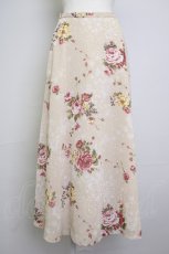 画像1: 【SALE】INGEBORG / 桜薔薇柄ロングスカート  ベージュ T-25-11-20-003-LO-SK-AS-ZT428 (1)