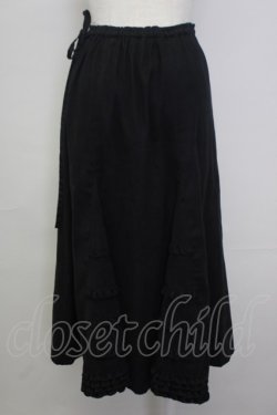 画像2: PINK HOUSE / スエード調フリルスカート  ブラック T-25-11-20-027-LO-SK-SA-ZT