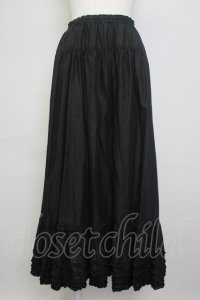 PINK HOUSE / 裾ピコフリルスカート  黒 T-25-11-20-028-LO-SK-SA-ZT426